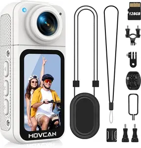 S70 Body Camera with Audio and Video Recording, HD 1520P Body Cam with 180° Rotating Lens, Thumb Size Hands Free Recording Body Worn Camera, Portable Camcorder for Work (128GB, White)