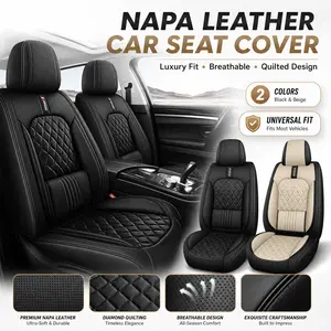 Luxury Full-Set Nappa Leather, All-Inclusive, Waterproof Car Seat Covers, Universal Car Accessories Seat Protector for Most Vehicles premium pu