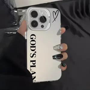 GOD'S PLAN Christian Aesthetic Pattern Case for iPhone 16 15 14 Pro Max 13 12 11 XR XS Plus Shockproof Anti-Scratch Durable PC Back Protective Cover Gifts for women men girls boys Screen Protector Silicone