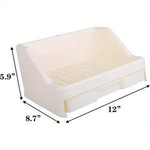 Rabbit Litter Box with Drawer, Potty Trainer Corner Toilet Litter Bedding Box Bigger Pet Pan for Adult Guinea Pigs, Rabbits, Chinchilla, Galesaur,