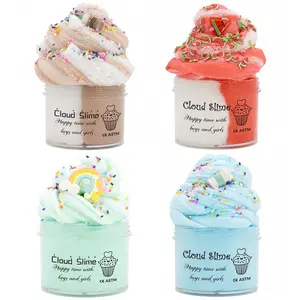 2.37oz Non-Sticky Fluffy Cloud Butter Slime Kit - & (or) Putty with Polymer Beads, Soft Stretchy Plasticine Mud for, Birthday Party Favors, Sensory Play for s & - Antistress Charm Gift