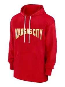 Men's Kansas City Embroidered Fleece Hoodie - Loose Fit, Casual Pullover with Eagle Emblem, Ideal for Couples, Holiday Gifts, Best for Christmas, Perfect for Thanksgiving, Casual Fashion Sweatshirt
