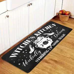 Halloween Kitchen Runner Rug - Witch's Kitchen Decorative Mat, Non-Slip & Machine Washable, Polyester Gothic Witch Themed Carpet for Entryway, Dining Room, Bedroom, Home Decor - Ideal Witch Gift