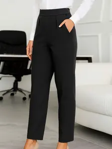 Plus-size women's fashion Basic slim-fit long pants