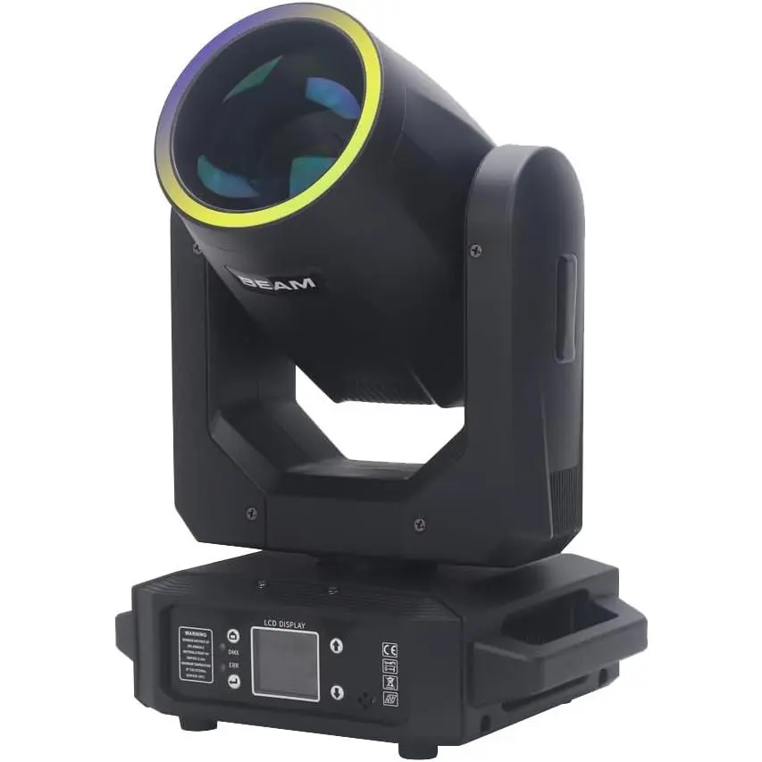 200W LED Moving Head Light - DMX512 Control, Beam & Spot Dual Mode, 6-Color Rainbow, GOBO Effects, Customizable RGB Color Changing Multicolor LED Lighting for Stage Shows, Clubs, Led Color Changing, Colored Led Disco Stage Lighting Bulbs