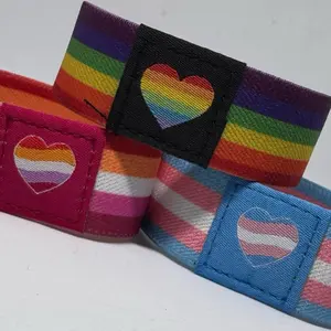 Colorful Silicone Bracelet LGBTQ+ Jewelry Gay Pride Stretchable Elastic Sport Inclusive Expression Rainbow Heart Design