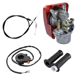 2 Stroke Carburetor with Throttle Cable, Hand Grips and Kill Switch for Motorized Bike Bicycle Push Bike 49cc 47cc 50cc 66cc 80cc
