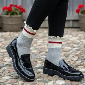 The Sock Monkey Vintage Striped Lace Sock