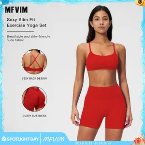 MFVIM Women’s Seamless Yoga Set – One-Shoulder Quick-Dry Compression Activewear for Outdoor Casual Running and Fitness