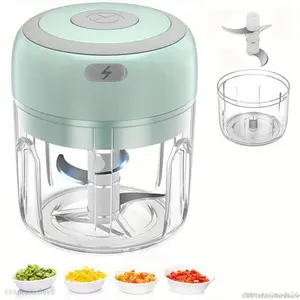 Electric Mini Food Chopper, Rechargable Small Food Processor for Garlic, Puree, Onion, Herb, Veggie, Ginger, Fruit Blender 250ml greenAHavenGoods26FFApexActive6C33FixEasyHardware
