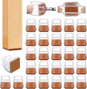 48Pcs Chair Leg Floor Protectors Square/Round Chair Leg Protectors for Hardwood Floors Silicone Pads Covers to Protect Floors Protect Wooden Floors from Scratching Home Essiential