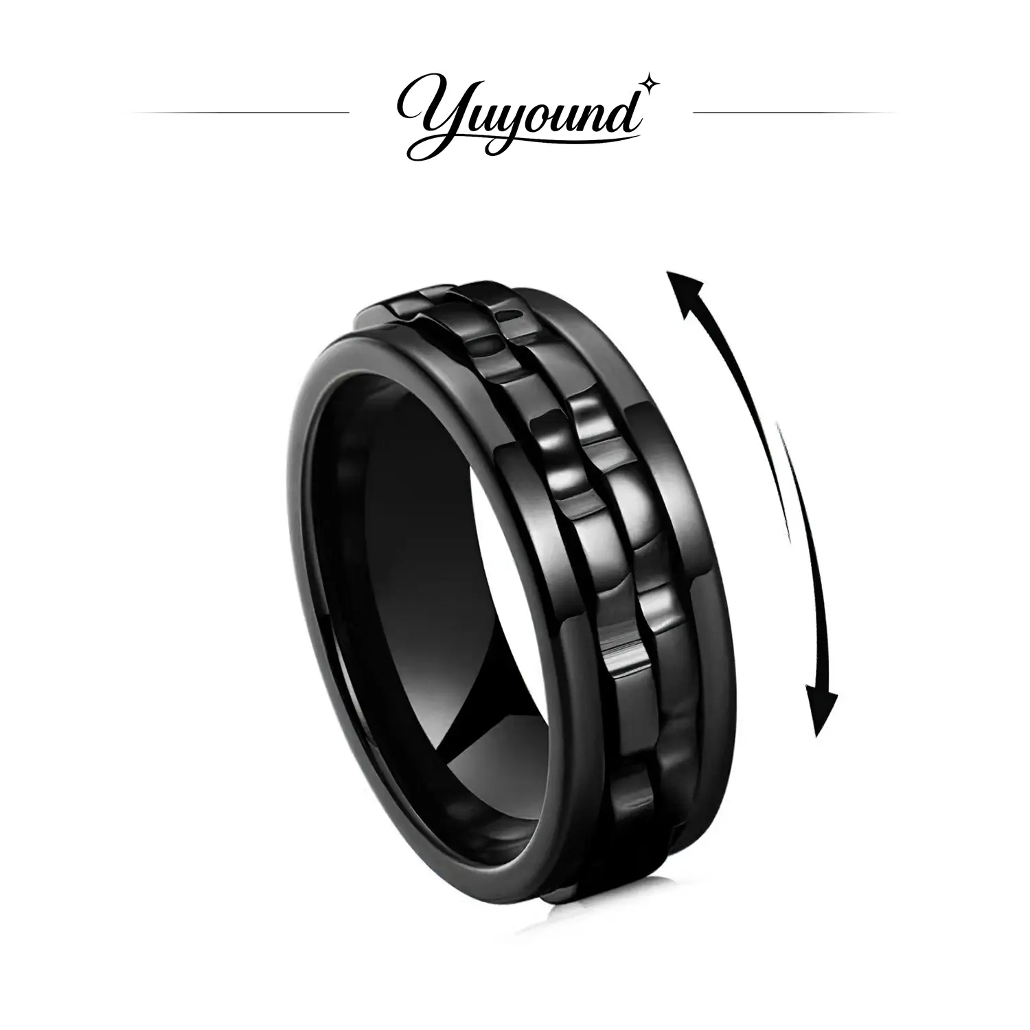 Unisex Fashion Rotating Ring, Great for daily wear. It eases stress and calms mood, also a thoughtful gift for all occasions, Stress Reliever, Anxiety Aid
