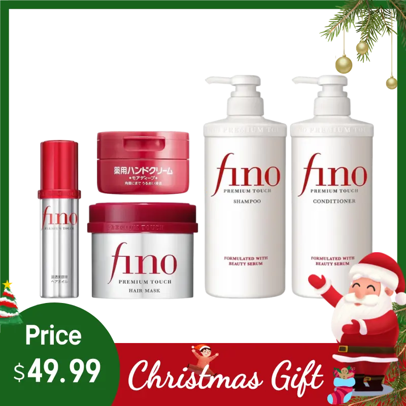 FINO Premium Touch Hair Mask 230g  Repair Shampoo 550ml Conditioner 550ml Hair Oil 70ml Hand Cream 100g，christmas gift