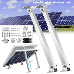 2PACK Solar Panel Photovoltaic Installation Brackets with Adjustable Lifting Brackets & Front/Rear Feet - Heavy-Duty Aluminum Alloy 15°-30° Angle Adjustment