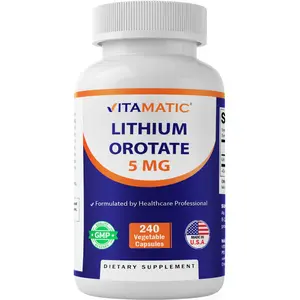 Vitamatic Lithium Orotate 5mg, 240 Veggie Capsules, Non-GMO, Gluten Free Vitamatic Lithium Orotate 5mg, 240 Veggie Capsules, Non-GMO, Gluten Free