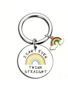 1pc Stainless Steel Round Brand Gay Keychain Pride of Homosexuality Gift Valentine's Day Keychain