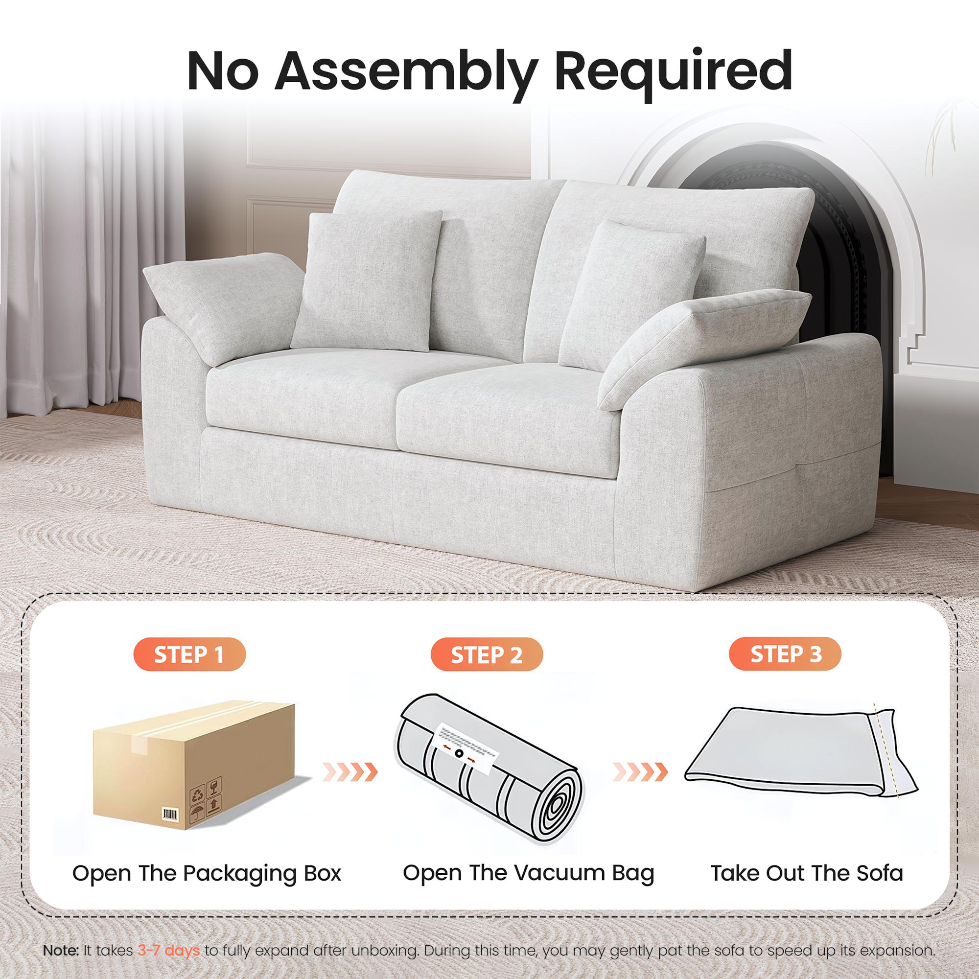 COLAMY Cloud Loveseat Sofa, Boneless Modern 2-Seater Couch with 4 Throw Pillows, Mid Century No Assembly Sofa for Small Living Room Apartment COLAMY Cloud Loveseat Sofa, Boneless Modern 2-Seater Couch with 4 Throw Pillows, Mid Century No Assembly Sofa for Small Living Room Apartment