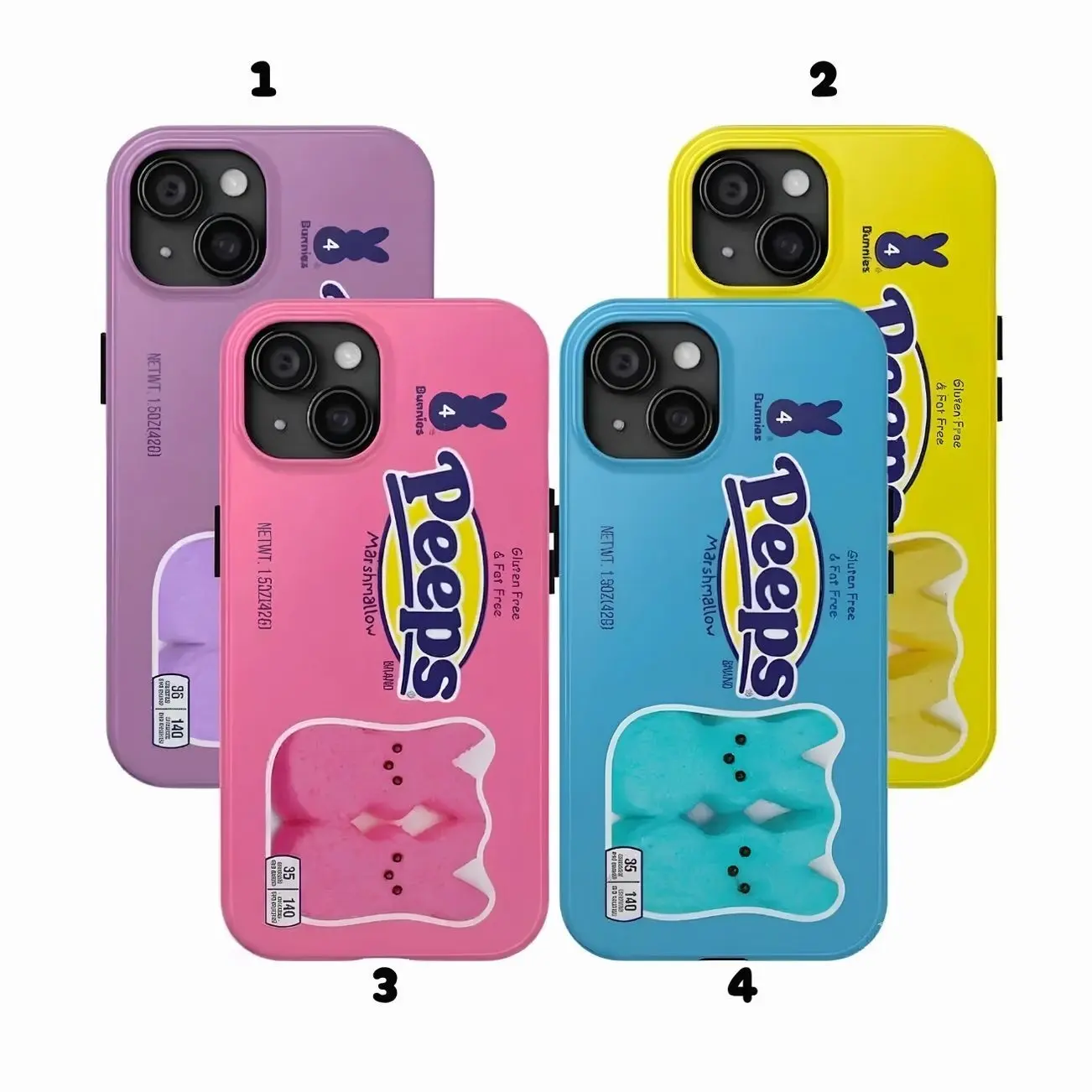 Peeps Bunnies Phone Case Marshmallow Candy Easter Bunny Easter Compatible with iPhone 17, 16, 15, 14, 13, 12, 11, X & Galaxy
