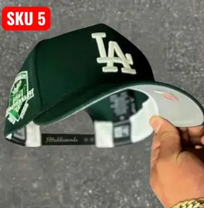 Los Angeles Dodgers New Era 9FORTY Snapback Baseball Cap – Dark Green Flat Brim Hat with White LA Logo & Anniversary Side Patch, MLB Streetwear Headwear