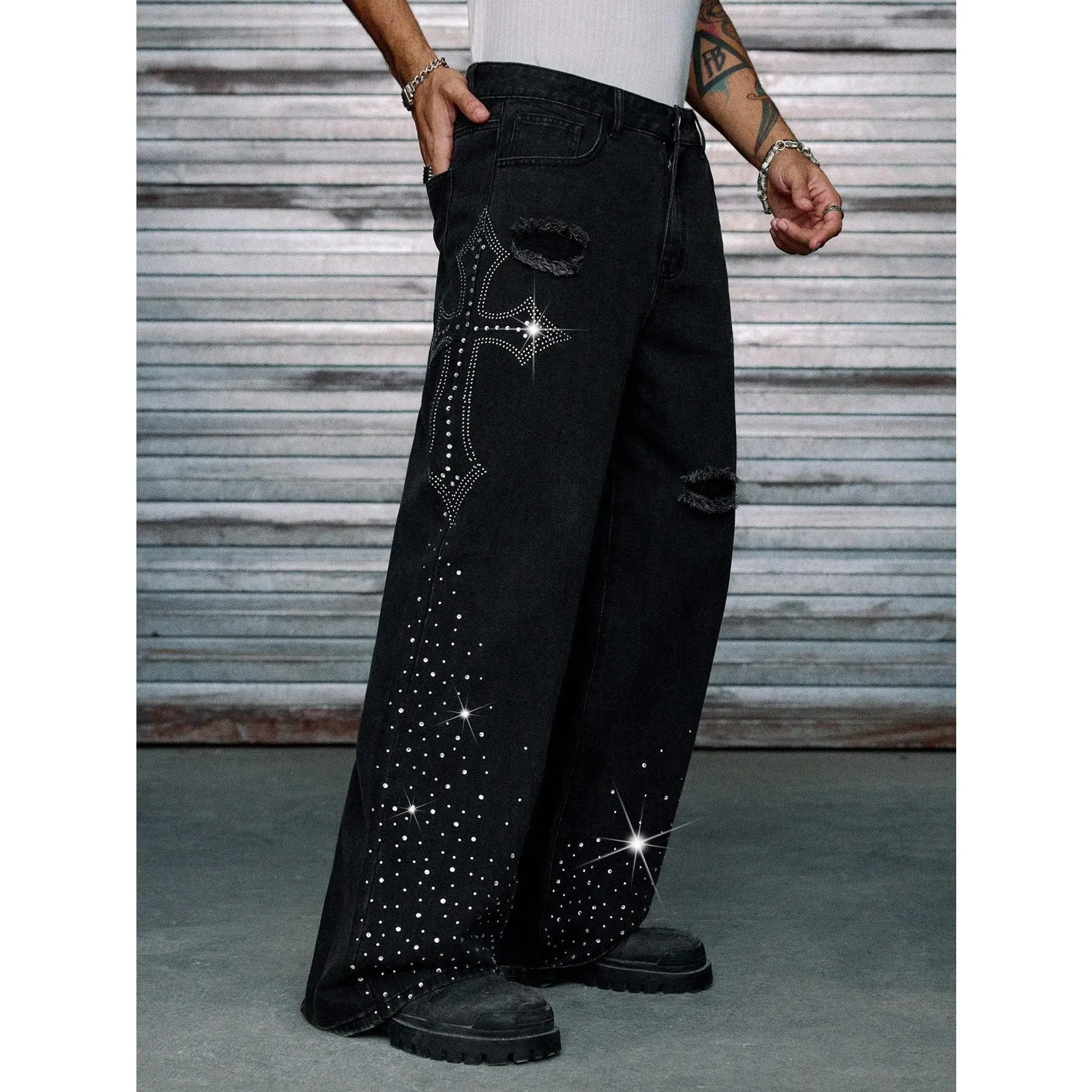 rhinestone pants baggy - TikTok Shop rhinestone pants baggy - TikTok Shop