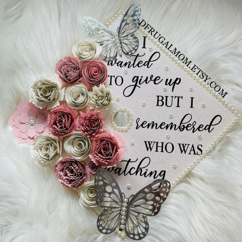 Graduation Cap Decor, Graduation Cap Topper | Cap Topper, Graduation Cap Design, Flower Graduation Cap, Grad Cap Topper, DIY Cap Topper