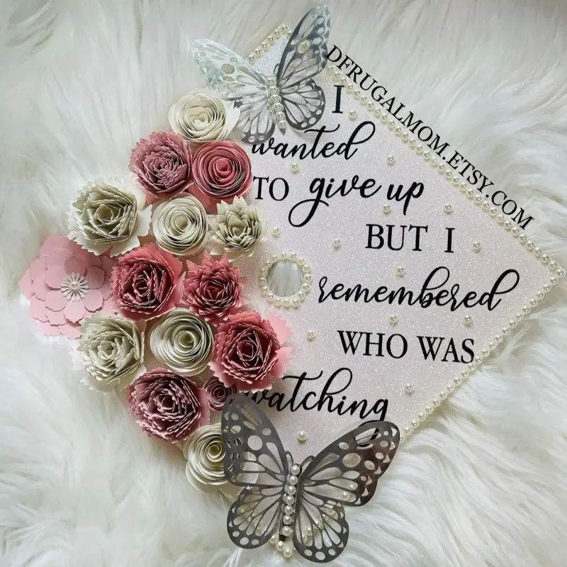 Graduation Cap Decor, Graduation Cap Topper | Cap Topper, Graduation Cap Design, Flower Graduation Cap, Grad Cap Topper, DIY Cap Topper