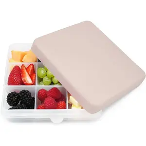 Snackle Box - Divided Snack Container,  Storage for , Removable Dividers, Arts & Crafts, Beads,  - 9 Compartments - Oatmilk