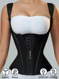Women's Sport Waist Trainer, New Slimming Top Vest, Tummy Control Zipper Belt, Posture Corrector Latex Waist Cincher, Fitness Training Girdle