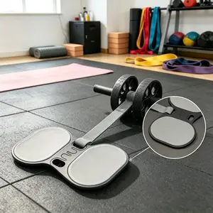 Automatic rebound ab roller with adjustable resistance, heavy-duty 330lb load-bearing. Non-slip surface and thick EVA knee pad protect joints. With unisex exercise guide for home ab training, compact portable for full core workout.