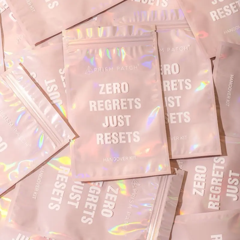 Prism Patch - Hangover Kit Bags (20-Pack) – “Zero Regrets, Just Resets” Gift Organiser