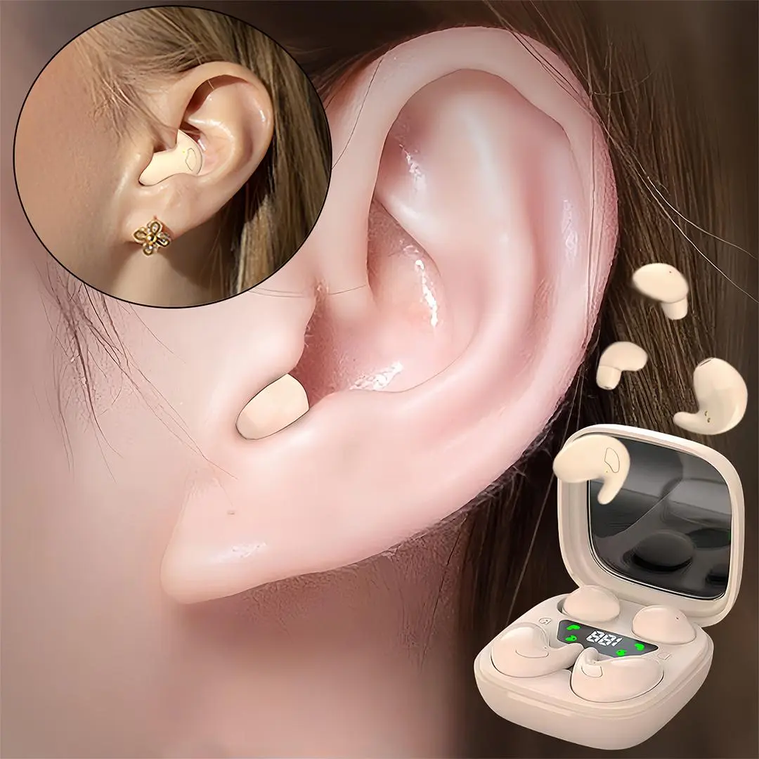 Wireless Headphones, In-ear Design Noise Cancelling Headphones with Digital Display, Bluetooth-compatible Gaming Headset for Running, Exercising, Wireless Earbuds Headset