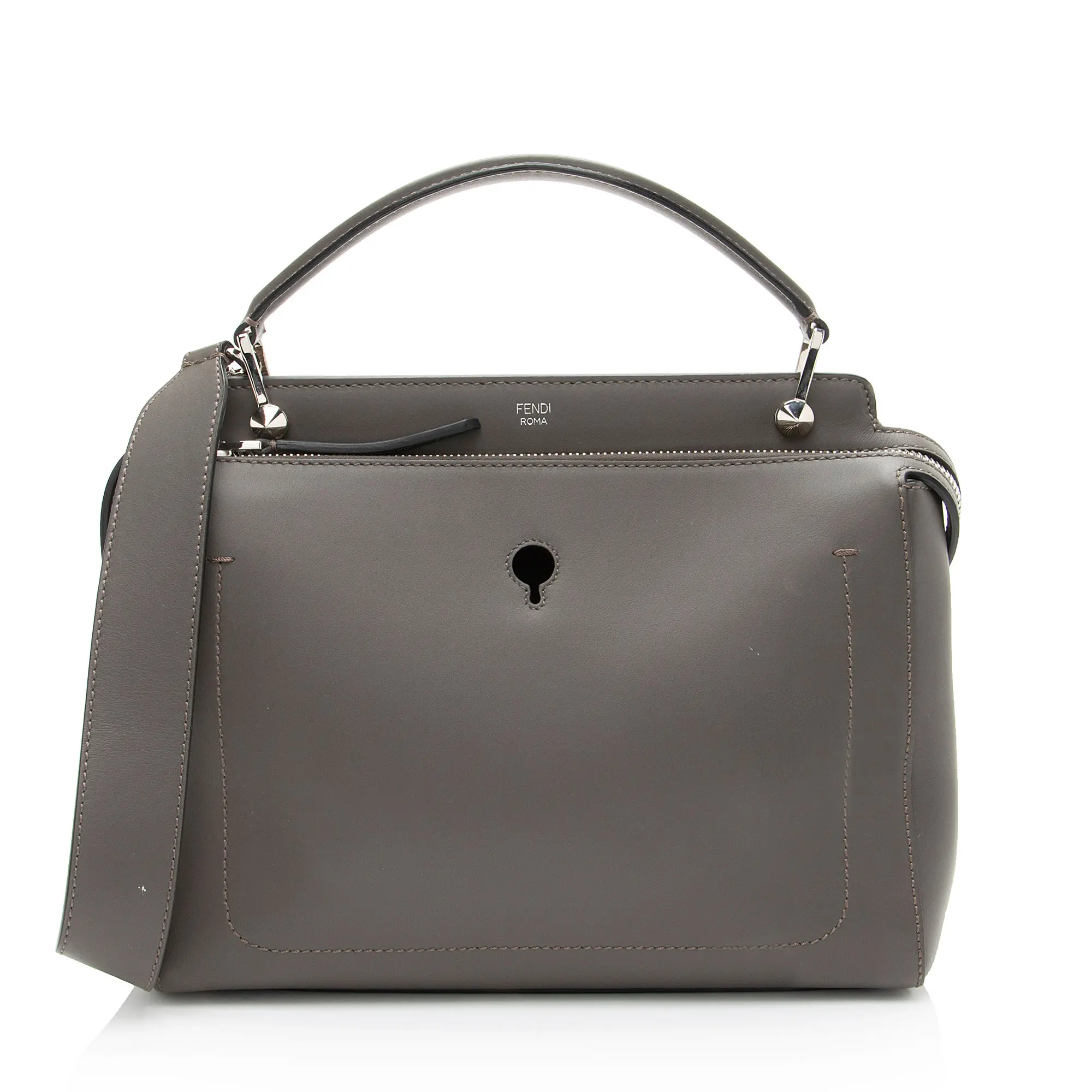 Pre-owned FENDI Calfskin Shoulder Bags Dotcom Medium Satchel
