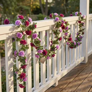 6pcs Artificial Hanging Flower Plants, Chrysanthemum with Eucalyptus Leaves, UV Resistant, Realistic Look, Outdoor and Indoor Decor
