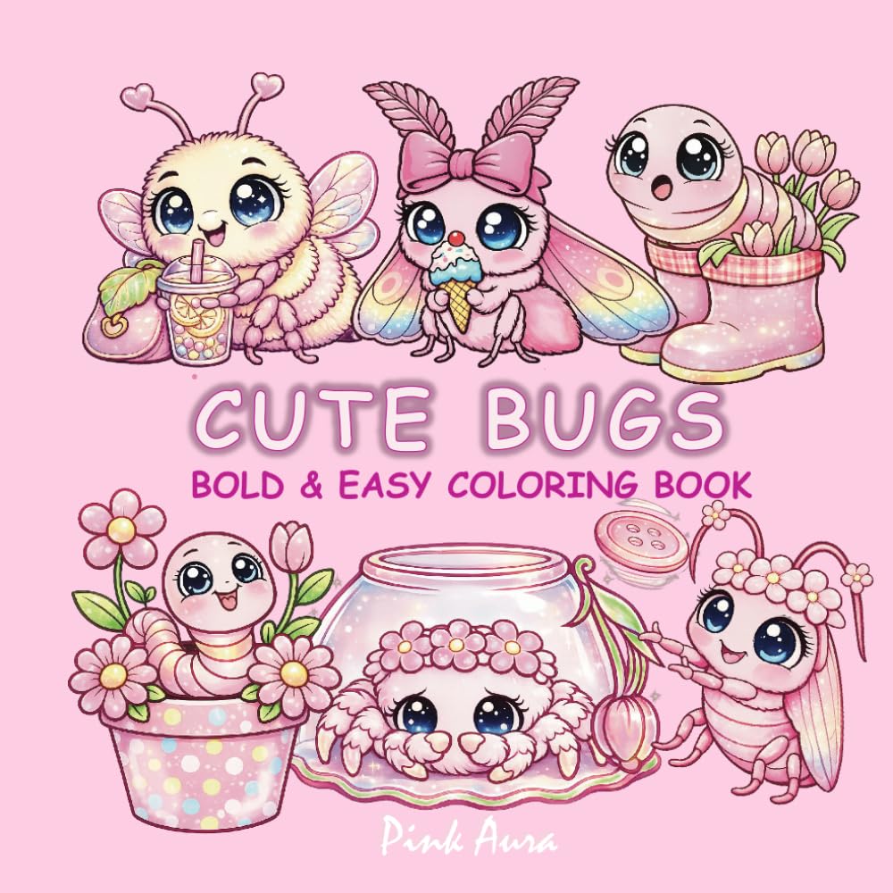 CUTE BUGS: BOLD & EASY COLORING BOOK