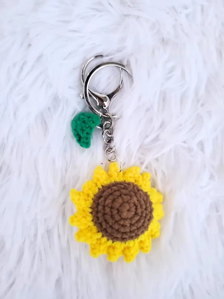 Crochet Sunflower Keychain