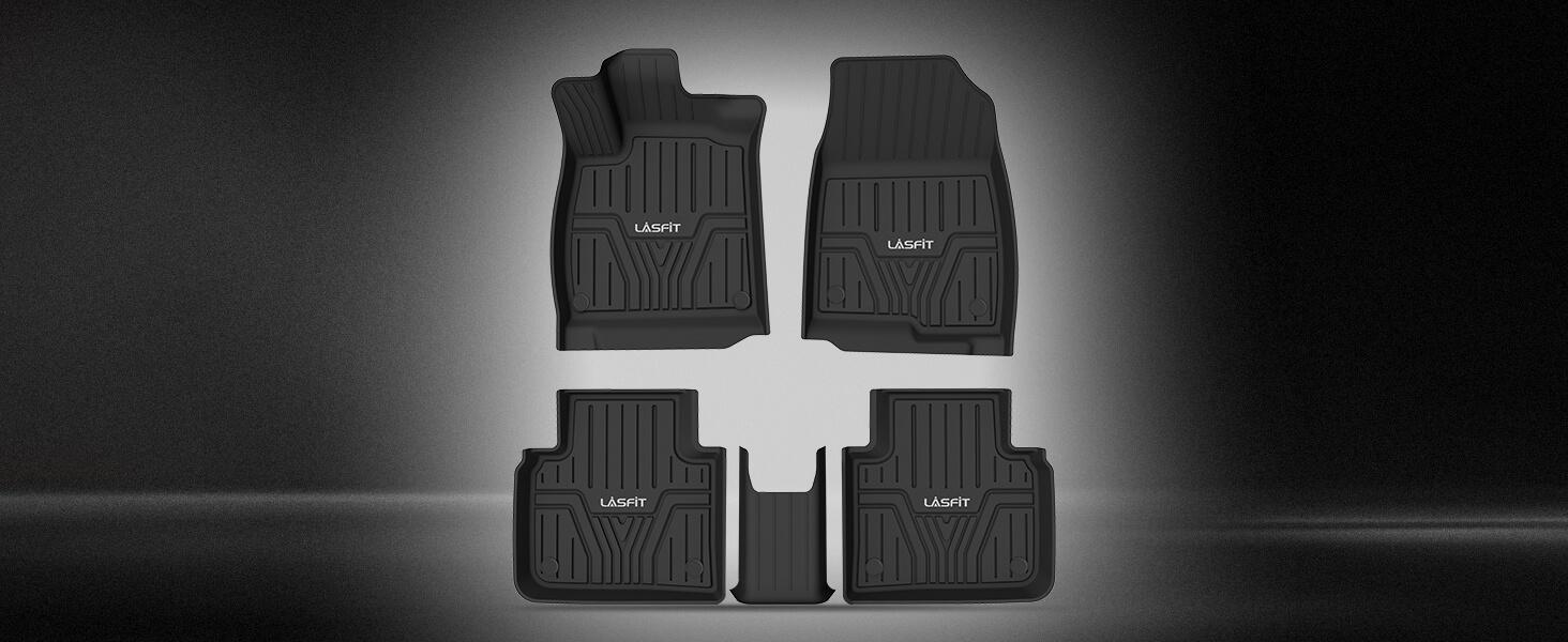 LASFIT Floor Mats Fit for 2018-2022 Honda Accord Sedan (Include Hybrid Models), All Weather TPE Car Liners,1st and 2nd Row Set