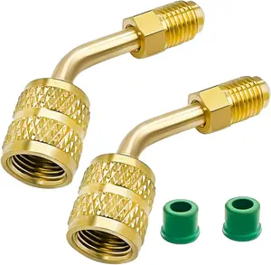 R410a Adapter for Mini Split System, 5/16 Inch SAE Female Quick Couplers to 1/4 Inch SAE Male Flare for HVAC, Mini Split Adapter, with Thimble, 2 Pack