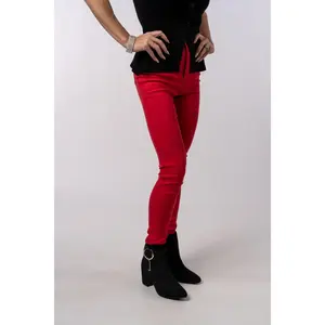 Disco Pants High Waist Red Trousers for Women with Comfortable Fit and Elegant Style