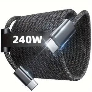 Dual USB-C Super Charging Cable for Samsung Galaxy S23 S22 Plus Note 20, Type-C to Type-C Data Line, Compatible with A33 A54 A55 Smartphone, Durable