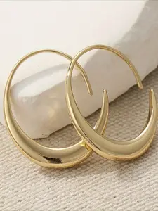 Vintage Copper Material Simple Circular Earrings for Women's Fashion Earrings Bohemian Style Earrings Versatile Earrings