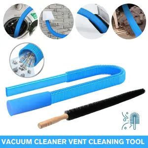 Dryer Vent Cleaner Kit with Flexible Lint Brush, Universal Vacuum Hose Attachment for Most Vacuums, Quick Lint Removal to Improve Dryer Efficiency & Reduce Fire Risk