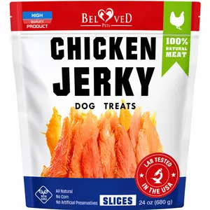 Beloved Pets Chicken Jerky Dog Treats, 24oz Grain-Free High-Protein Natural Snacks - No Preservatives, Ideal Training Reward for Small to Large Dogs