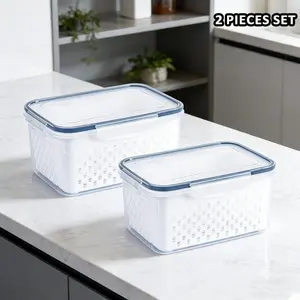 Reusable Food Storage Container Set 6pc 9pc BPA Free, Large Versatile Rectangular Boxes with Lids for Fruits and Vegetables, Ideal for Fridge and Pantry Organization