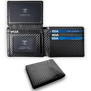 Wallet for Men:Slim Bifold Mens Wallet,RFID Blocking,Minimalist Mans Wallets,2 ID Windows,12 Card Holders 2  Pockets,Fit Front Pocket,Mens  with Box (Black Carbon Fiber)