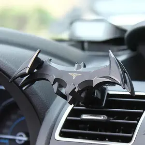 Batman Shaped Gravity Auto Mobile Phone Stand for Car Snap-on Air Vent Mount Navigation Support & Interior Decoration Accessory One-handed Phone Placement Secure Hold