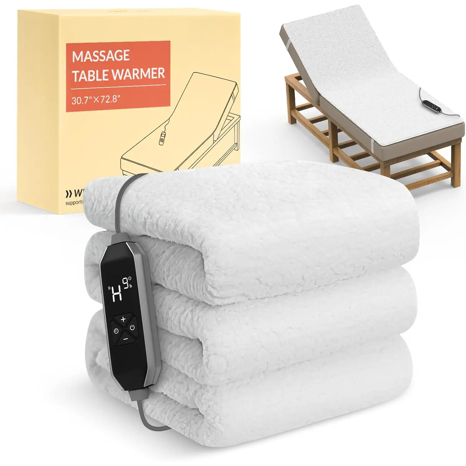 LuxeHeat Massage Table Warmer Heating Pad, 30" x 72" Soft Fleece Professional Massage  Bed Warmer with 10 Heat Settings, 1-9 Hours Auto Off, Rapid Heating