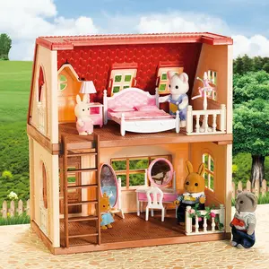 1/12 Scale Dollhouse Furniture Set, Miniature House Kit for Kids, Includes Kitchen Bedroom Living Room Bathroom Sets, Ideal Gift for Boys Girls Aged 3+