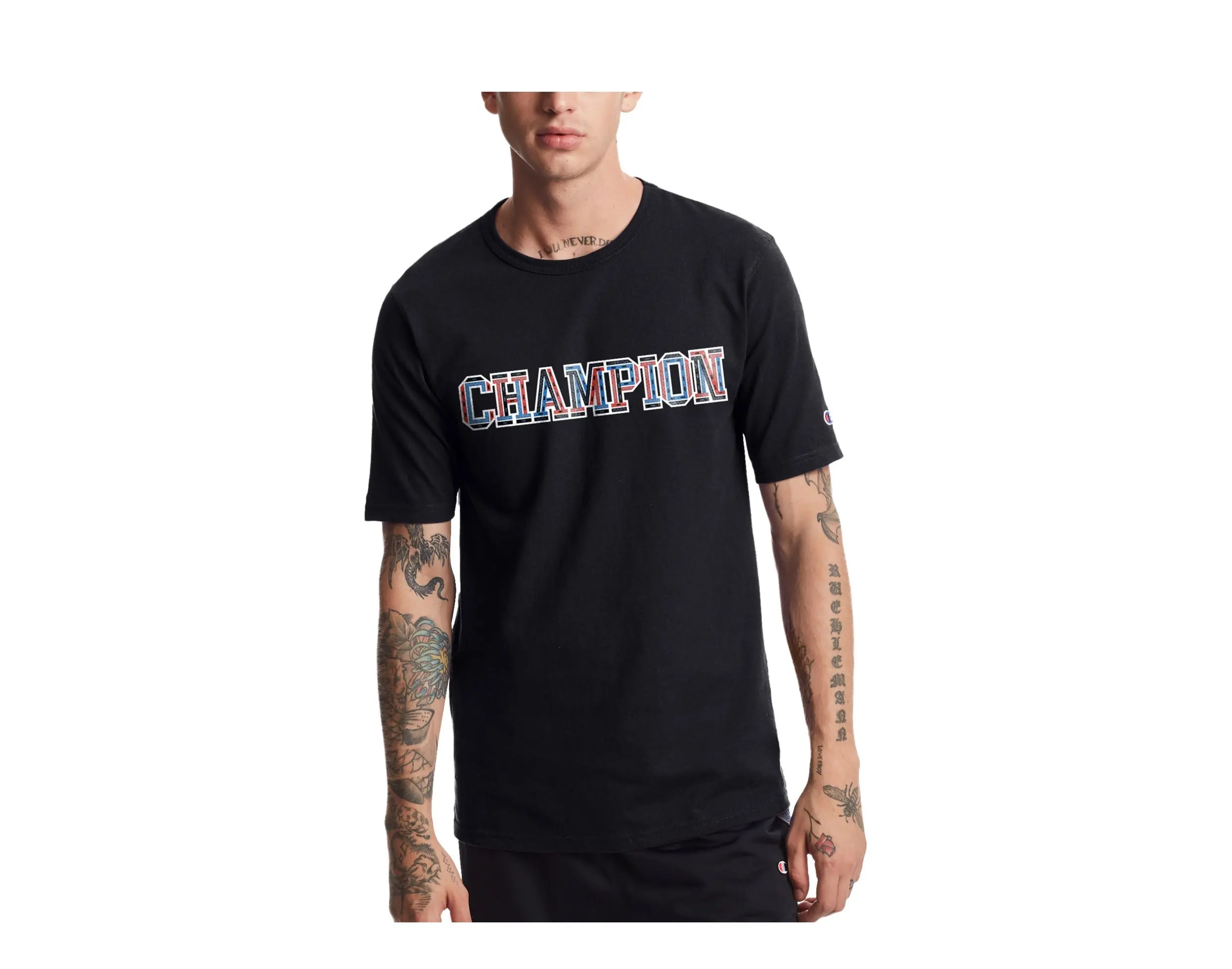 Champion C Life Heritage 3D Logo T-Shirt in Black | Men's