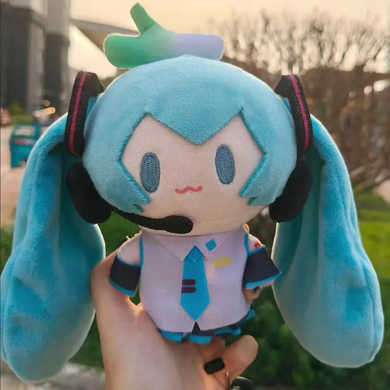 15cm Kawaii Q-Version Hatsune Miku Anime Plush Doll, Cute Collectibles, Stuffed Toy Ornament Model, Girls' Gift, Anime Peripheral