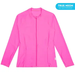 Women's Long Sleeve Rash Guard with Pockets | "Neon Pink"
